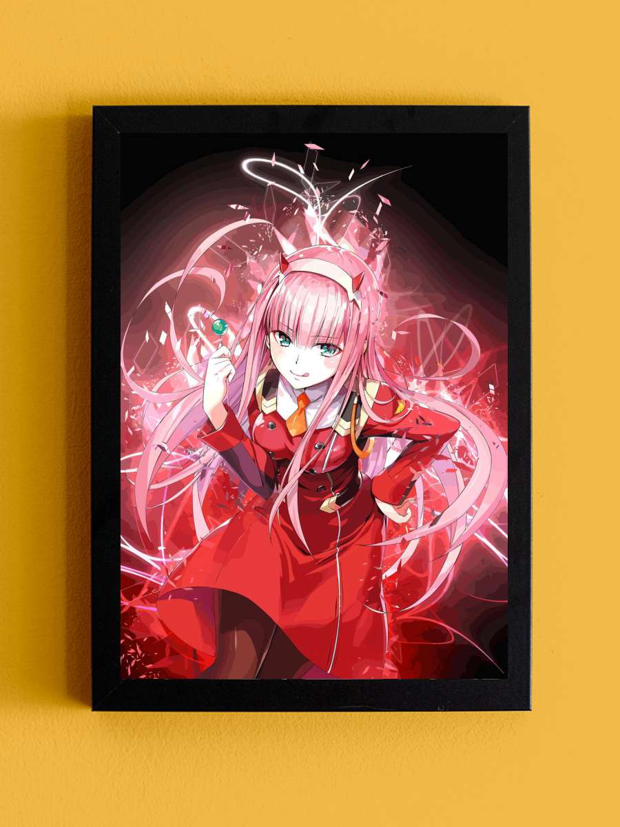 Zero two Anime Tablo Siyah Çerçeveli Yüksek Kalite Anime Duvar Poster Tablo - En İyi Fiyatlarla